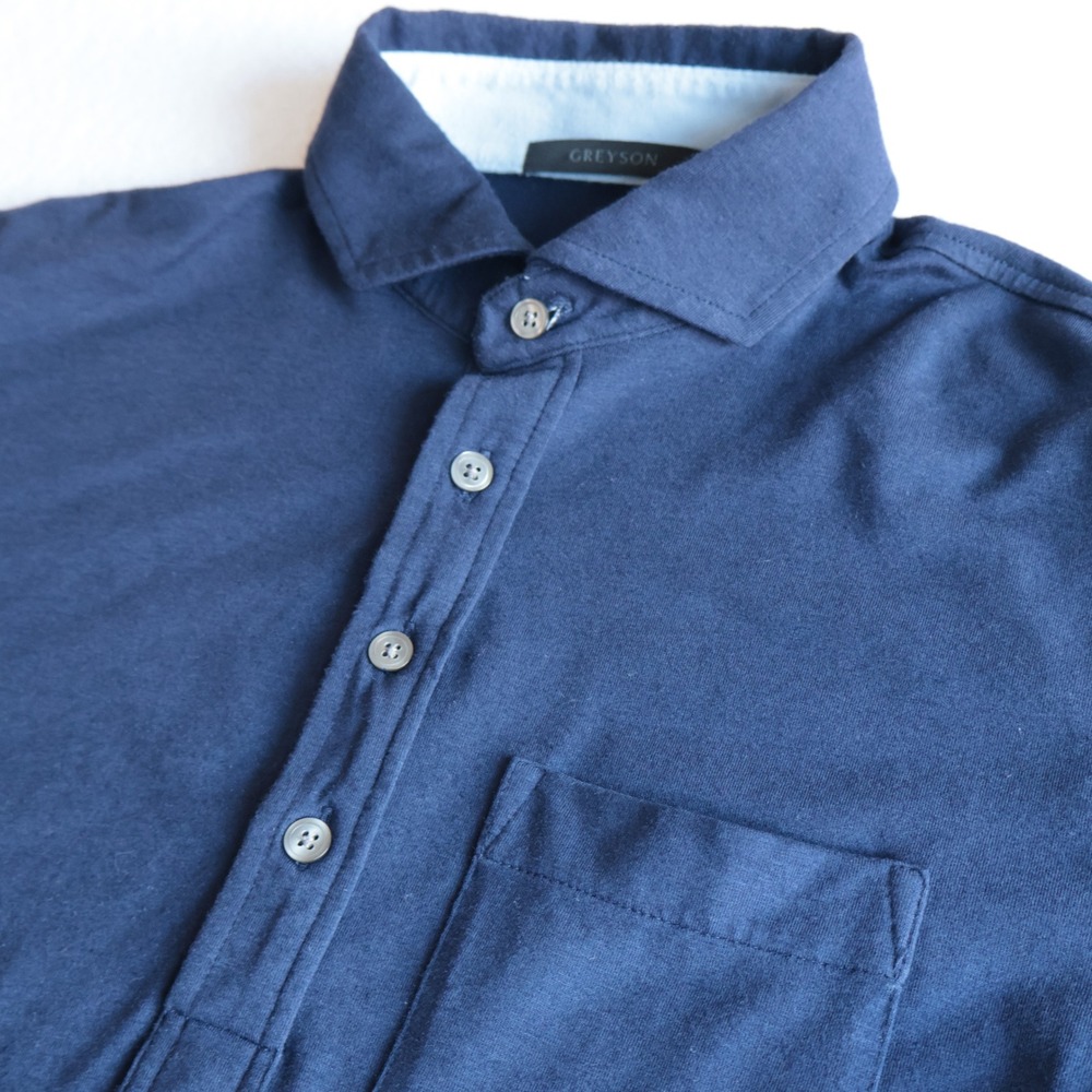 Greyson Mens Navy Blue Pima Cotton Modal Blend Short Sleeve Polo Shirt Size S